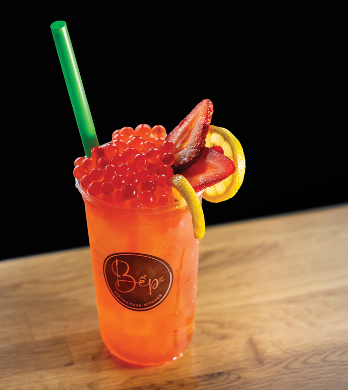 Dig In & Drink Up Strawberry Lemonade Boba Tea From Bep Vietnamese Kitchen Main & Broad