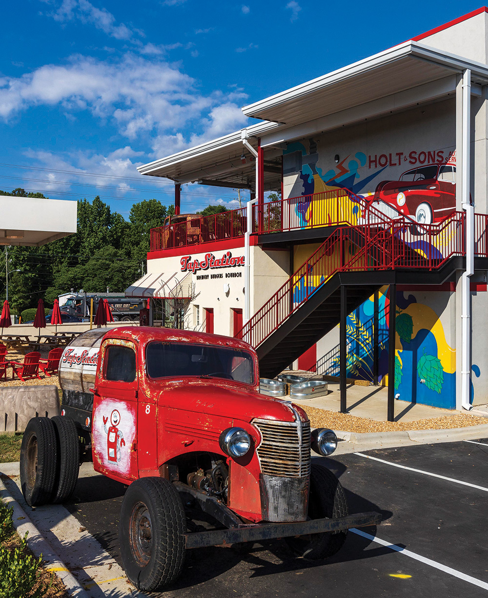 TapStation in Apex pays homage to Holt & Sons, a longtime automobile service station.