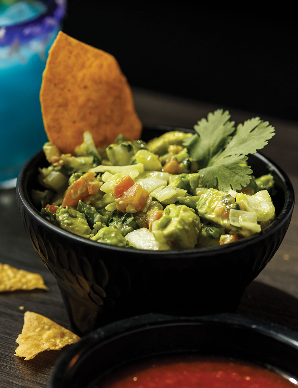 Chunky guacamole is a house specialty