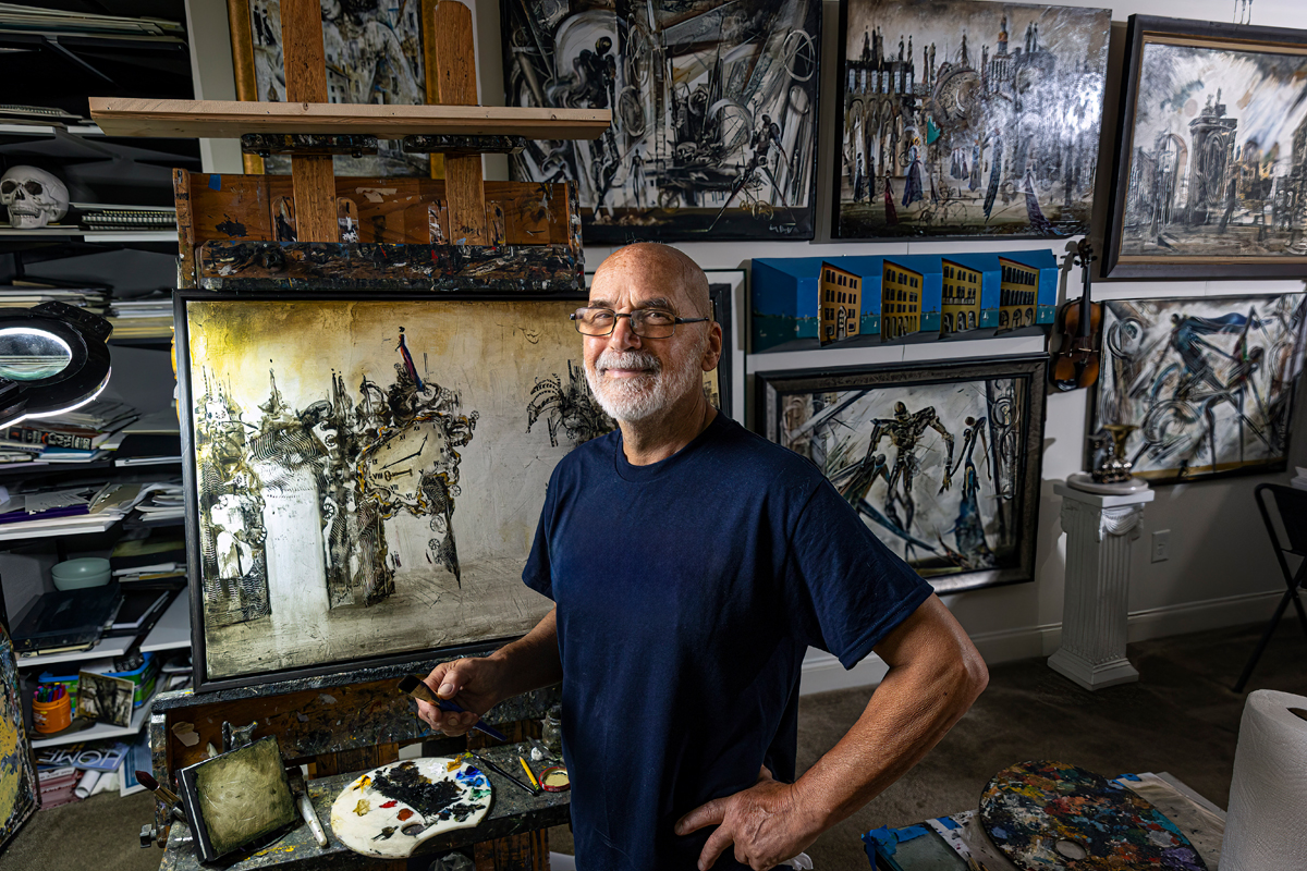 Surrealist artist Vladimir Vitkovsky turned his Holly Springs home into a working studio and art gallery.