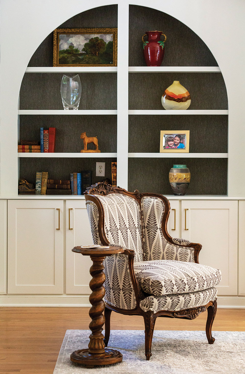 Spotted Interior Design selected sophisticated fabrics to update 18th and 19th century antique chairs.