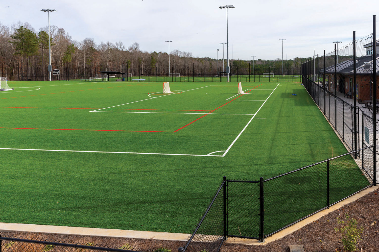 Six full-size turf athletic fields add year-round sports programming opportunities to the town of Apex’s abundant parks and recreation offerings.